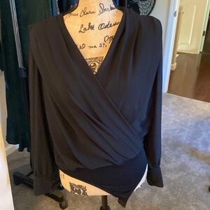 Black Chiffon Bodysuit